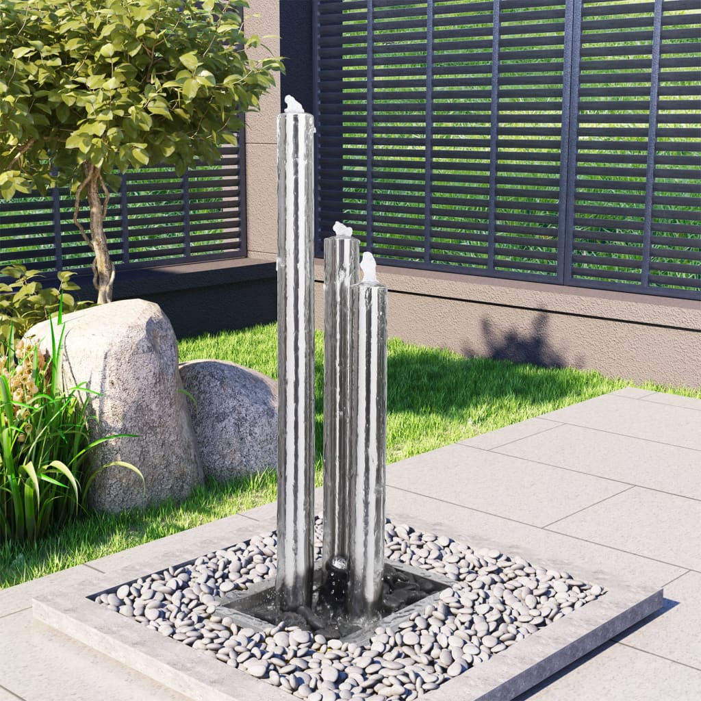 vidaXL Garden Fountain 48x34x123 cm Stainless Steel Silver