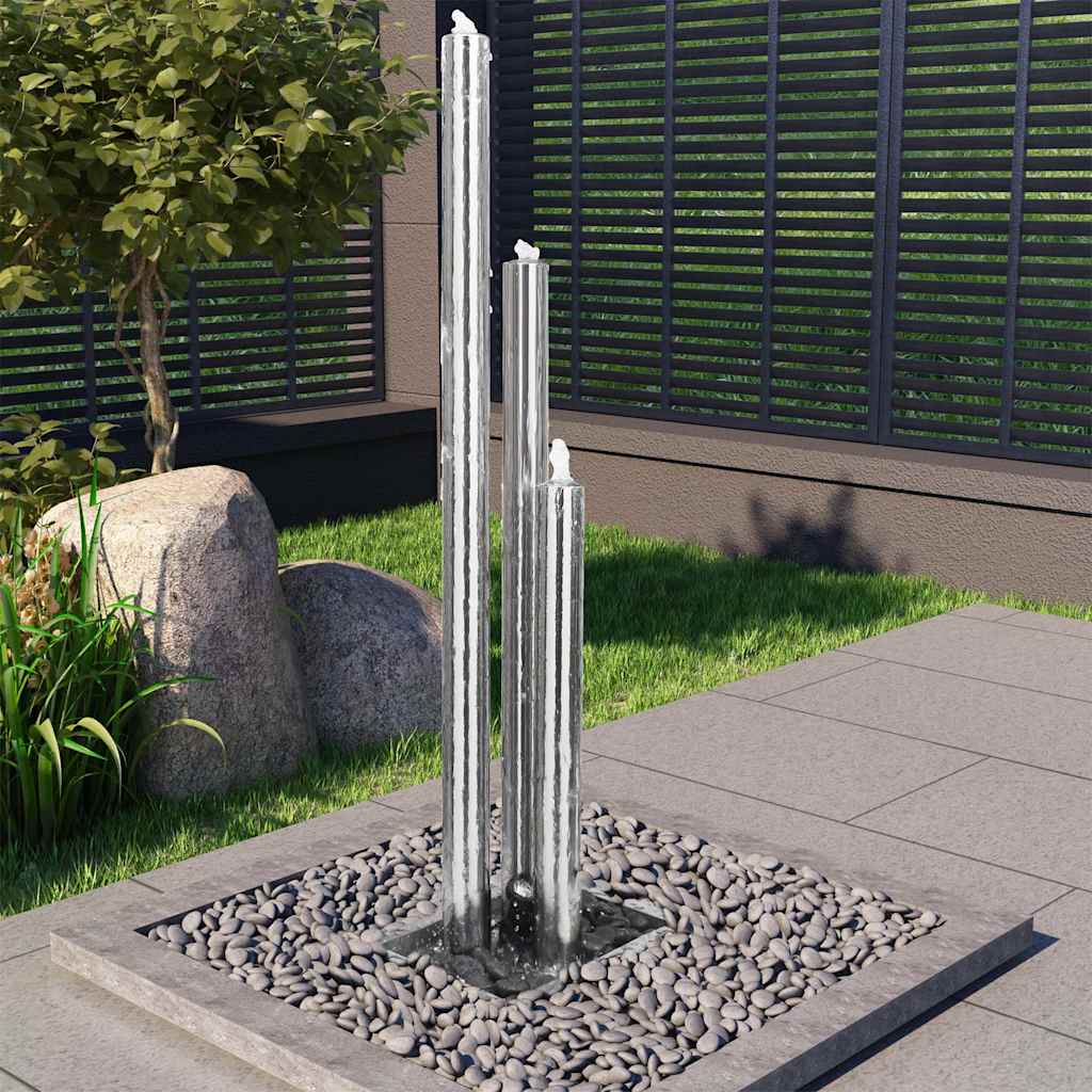 vidaXL Garden Fountain 48x34x123 cm Stainless Steel Silver