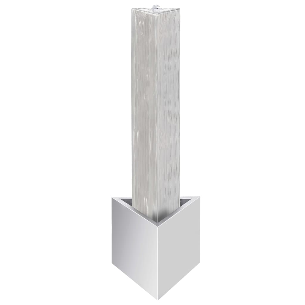 vidaXL Tuinfontein 37,7x32,6x110 cm roestvrij staal zilverkleurig