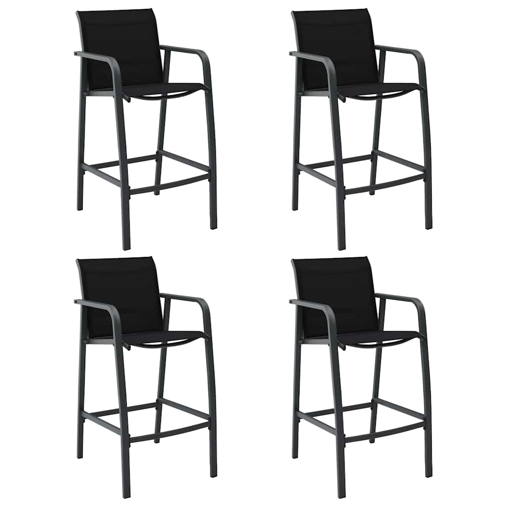 vidaXL Tuinbarstoelen 2 st textileen zwart