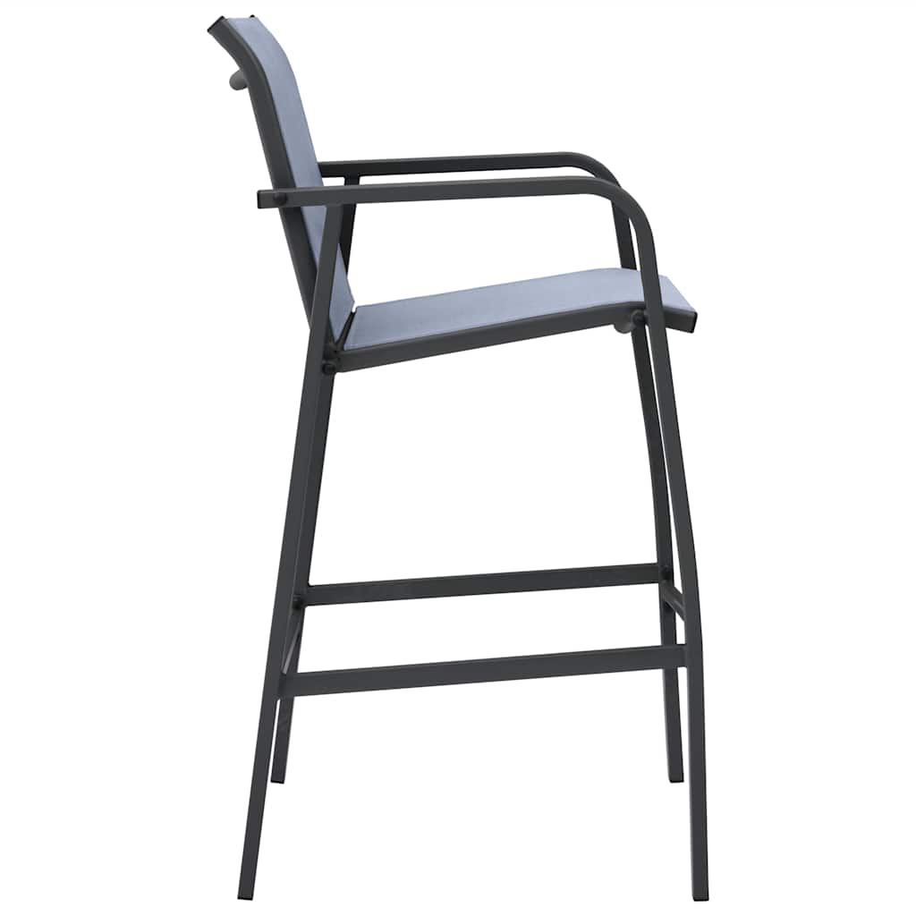 vidaXL Tuinbarstoelen 2 st textileen zwart