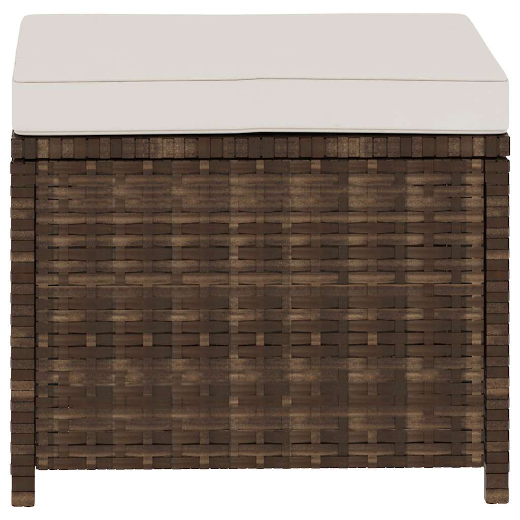 vidaXL 5-delige Loungeset met kussens poly rattan zwart
