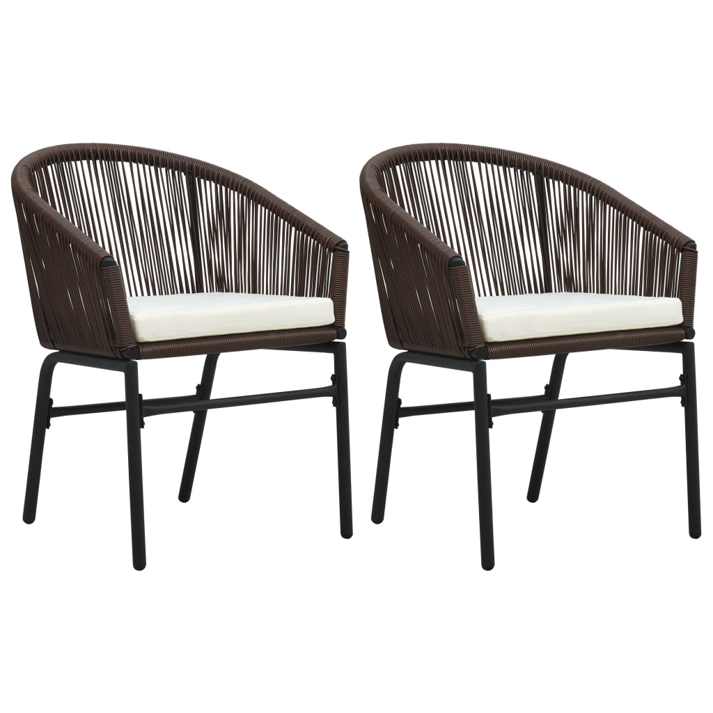 vidaXL Tuinstoelen 2 st PE-rattan zwart