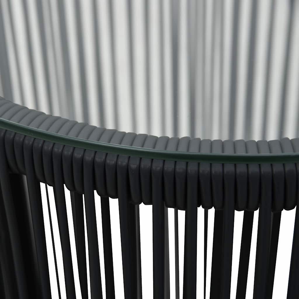 vidaXL 3-delige Bistroset met kussens PE-rattan zwart