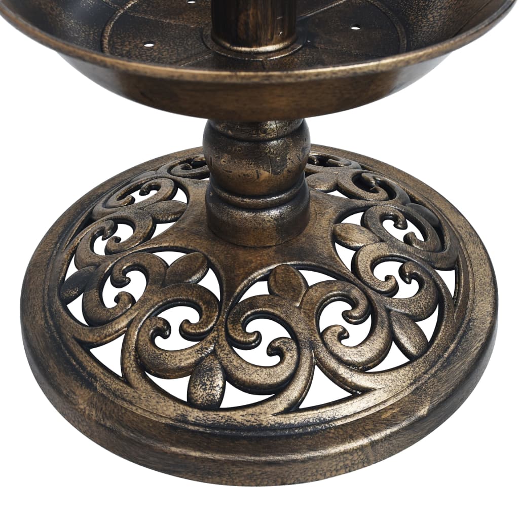 vidaXL Vogelbad/voederhuisje met solarverlichting
