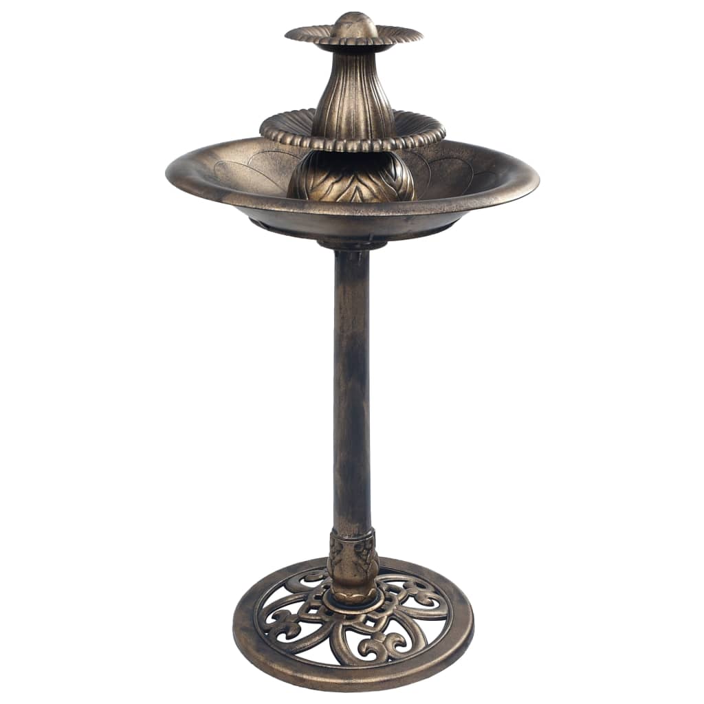 vidaXL Vogelbadje met fontein 50x91 cm kunststof groen