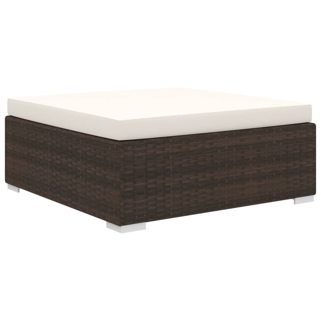 vidaXL 10-delige Loungeset met kussens poly rattan bruin
