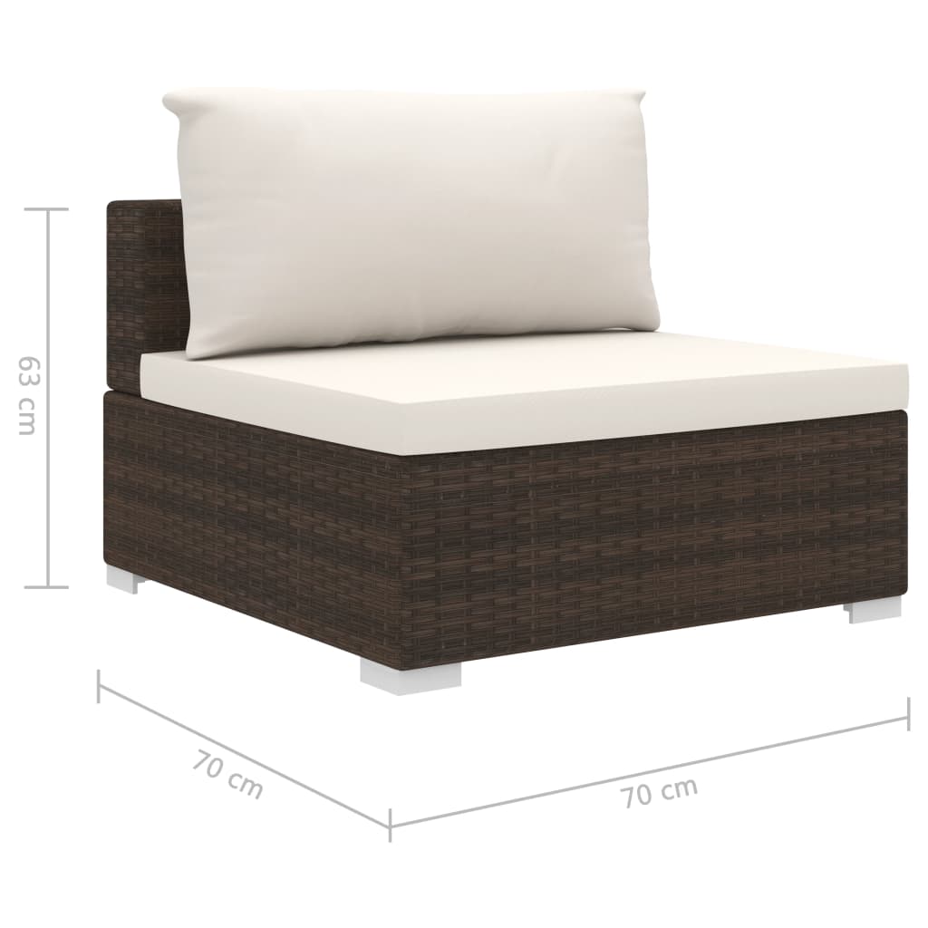 vidaXL 11-delige Loungeset met kussens poly rattan zwart