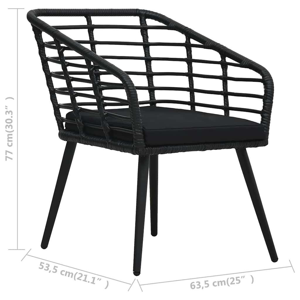 vidaXL Tuinstoelen 2 st met kussens poly rattan eikenkleurig