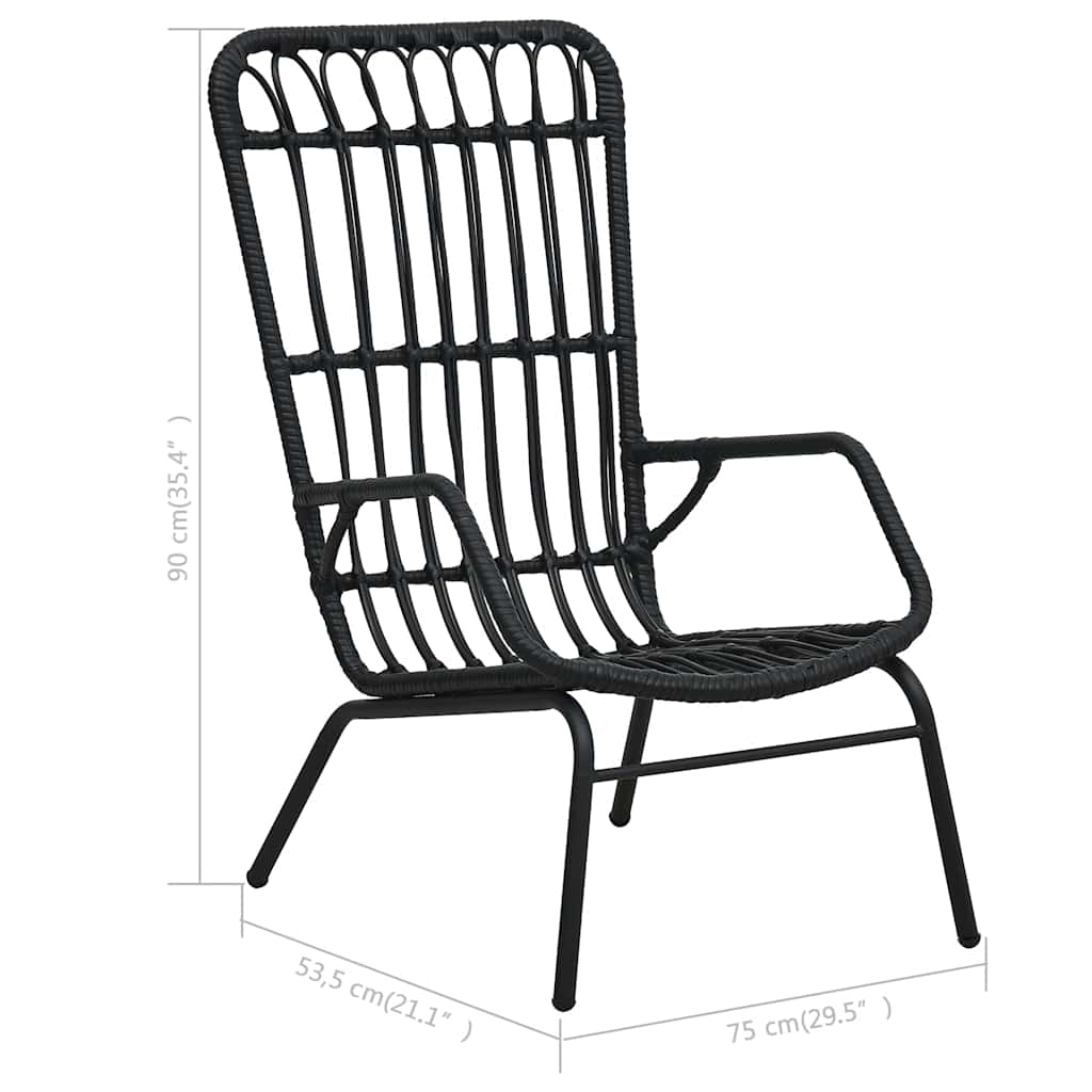 vidaXL Garden Chair Poly Rattan Light Brown