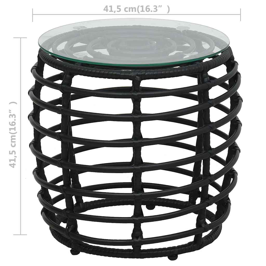 vidaXL 3-delige Bistroset poly rattan eikenkleurig
