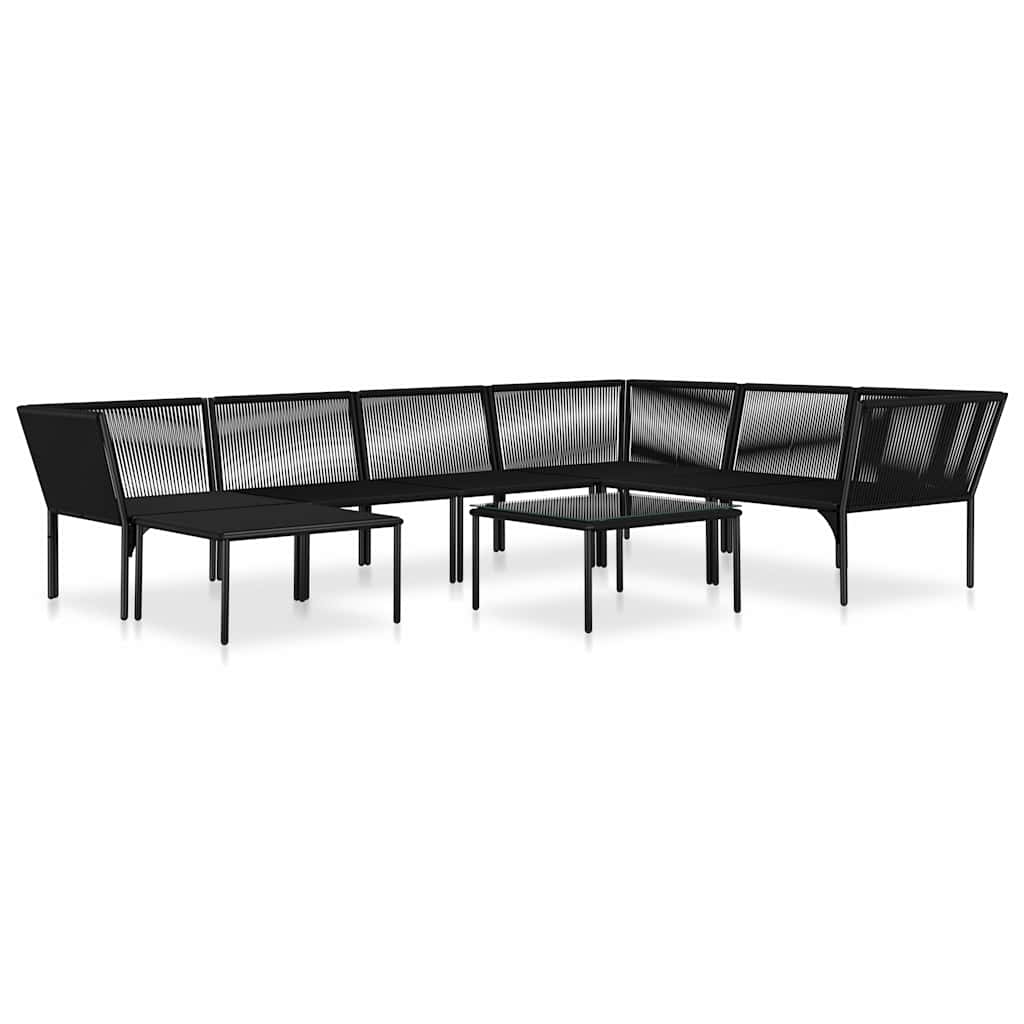 vidaXL 6-delige Loungeset met kussens PVC zwart