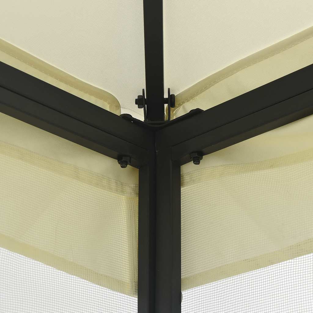 vidaXL Gazebo with nets 300x300x265 cm cream