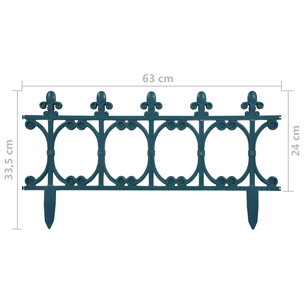 vidaXL Lawn Edging 16 pcs 10 m PP green