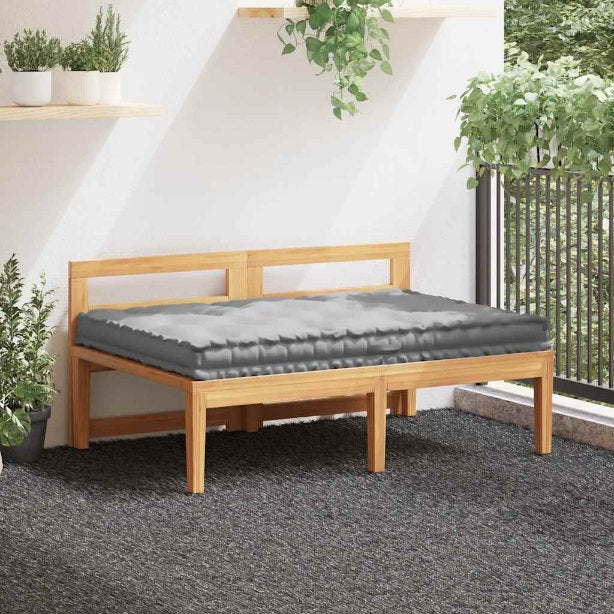 vidaXL Palletvloerkussens 2 st katoen zwart