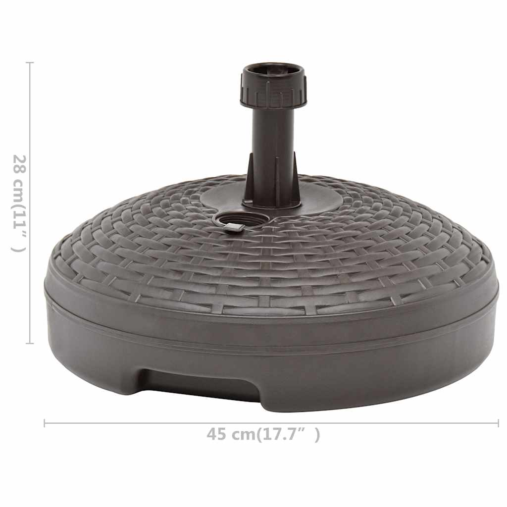 vidaXL Parasol Base Filled with Sand/Water 20 L Plastic Rattan White