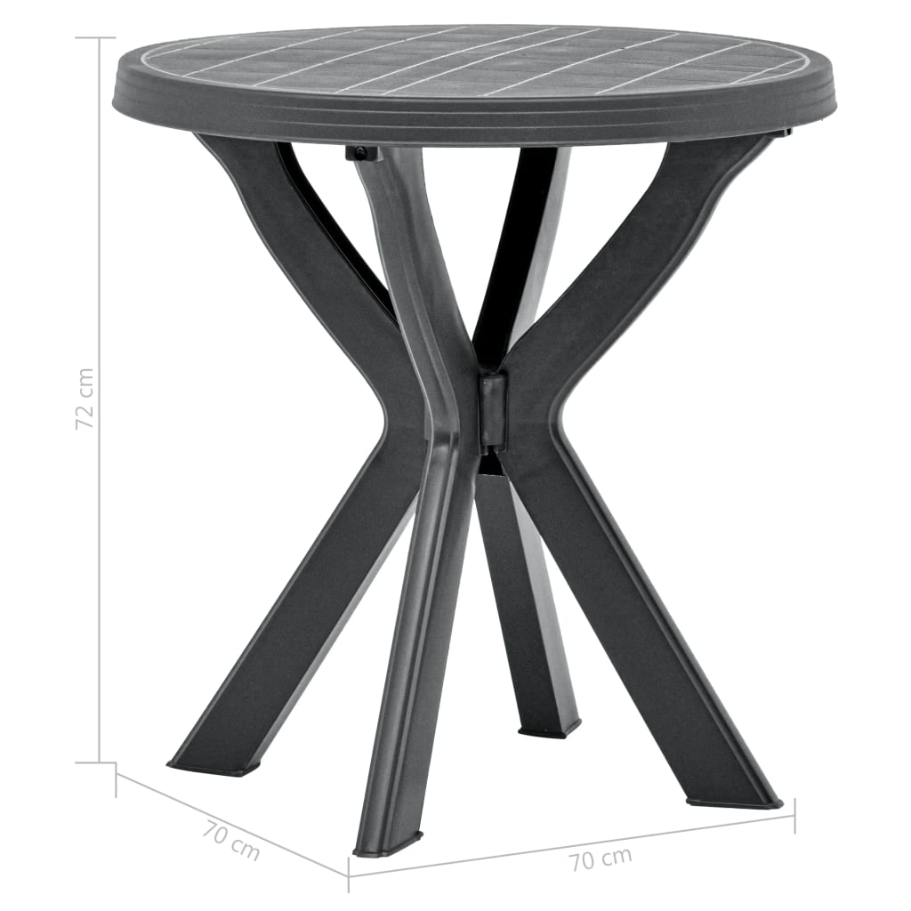 vidaXL Bistro Table Ø70 cm Plastic White
