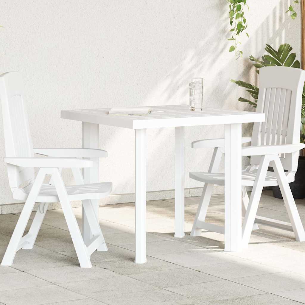 vidaXL Tuintafel 80x75x72 cm kunststof wit