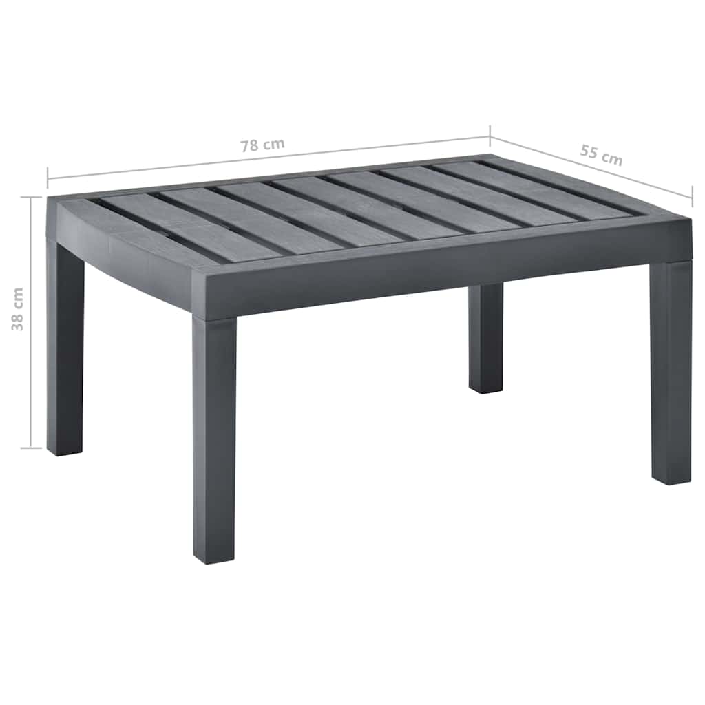 vidaXL Tuintafel 78x55x38 cm kunststof wit