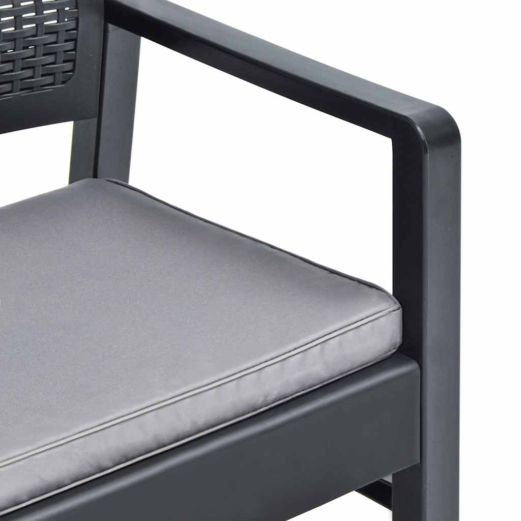 vidaXL 3-delige Loungeset kunststof wit