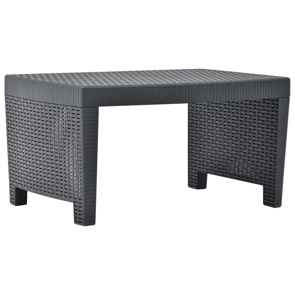 vidaXL 3-delige Loungeset kunststof wit