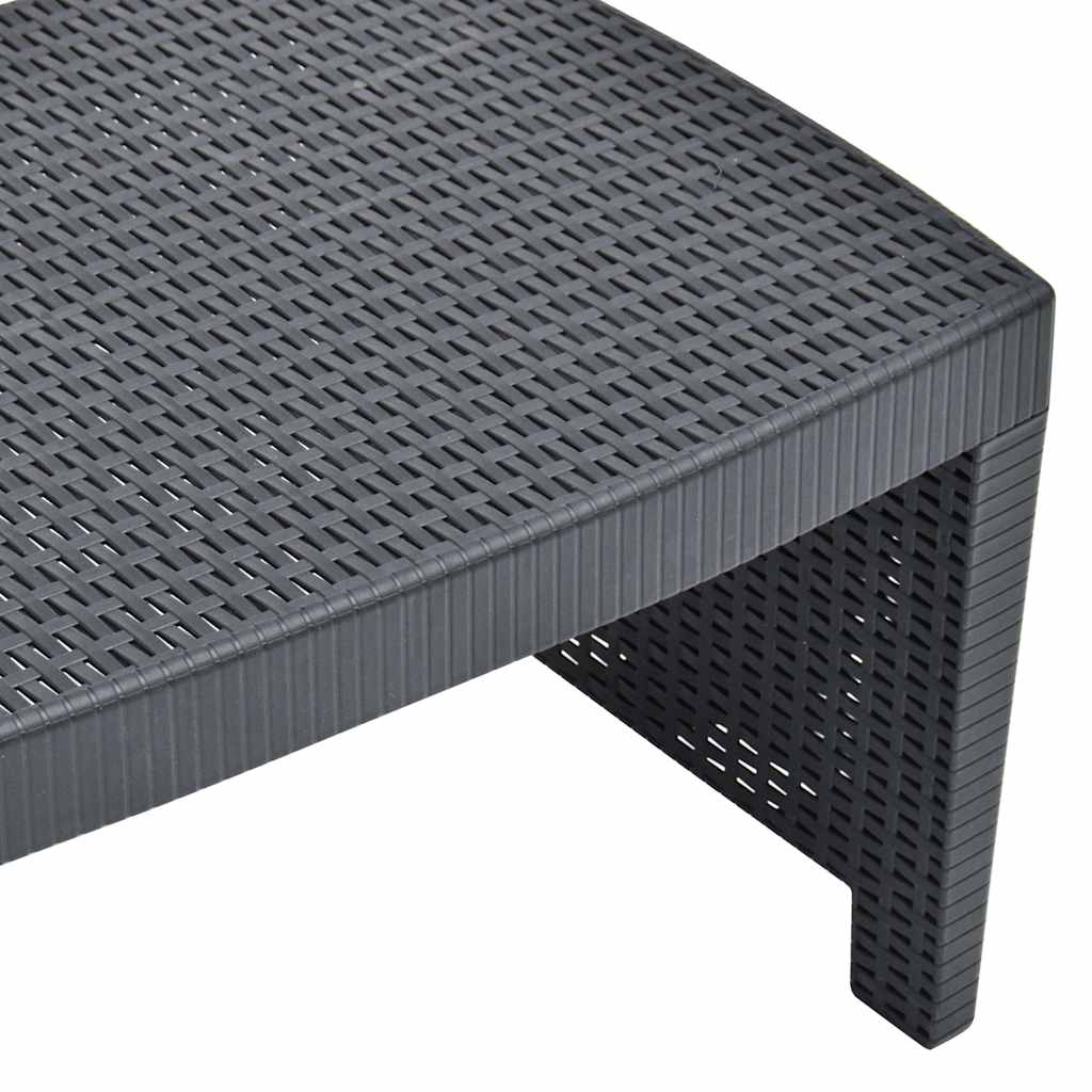 vidaXL 3-delige Loungeset kunststof wit