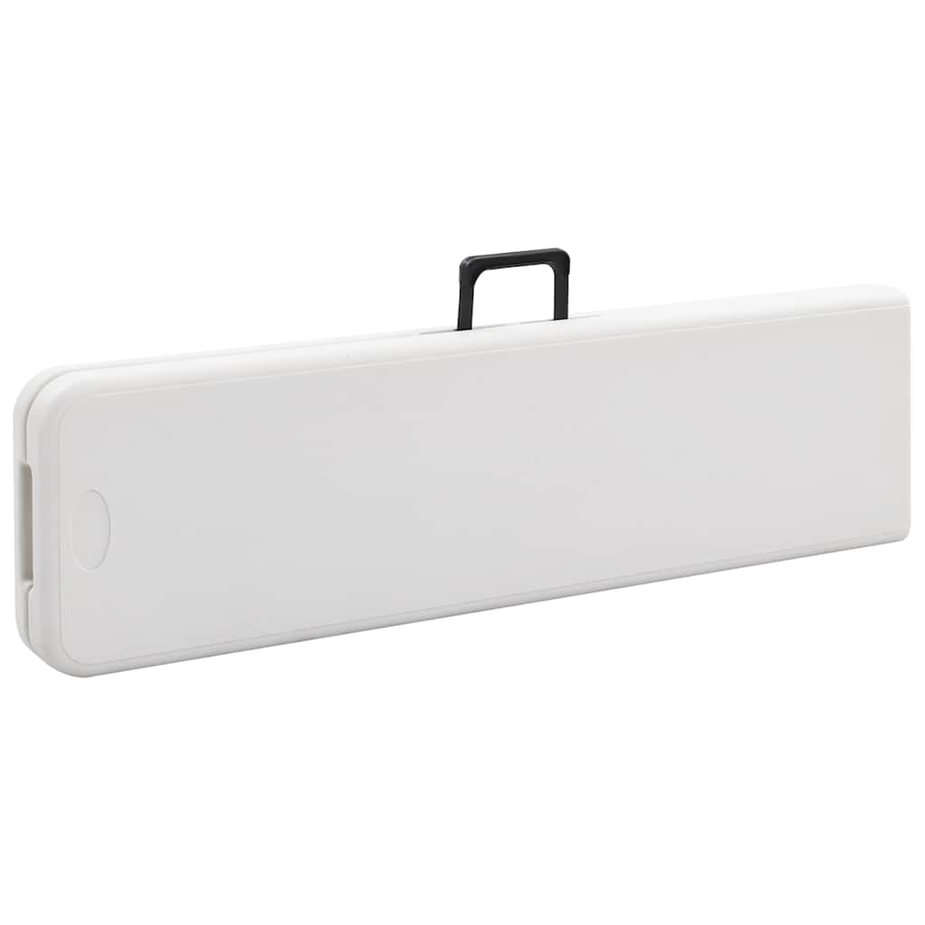 vidaXL Folding Garden Benches 2 pcs 180 cm HDPE white
