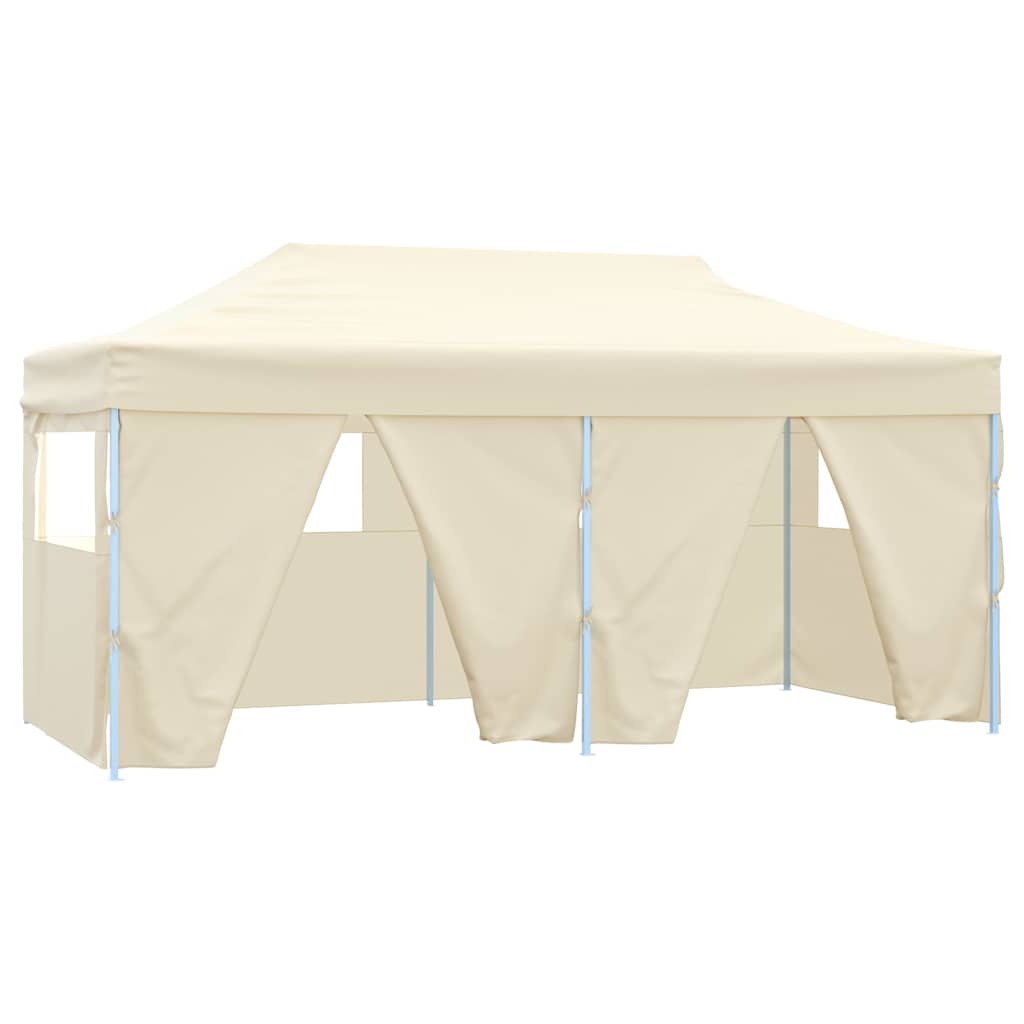 vidaXL Partytent met 4 zijwanden inklapbaar 3x6 m staal blauw