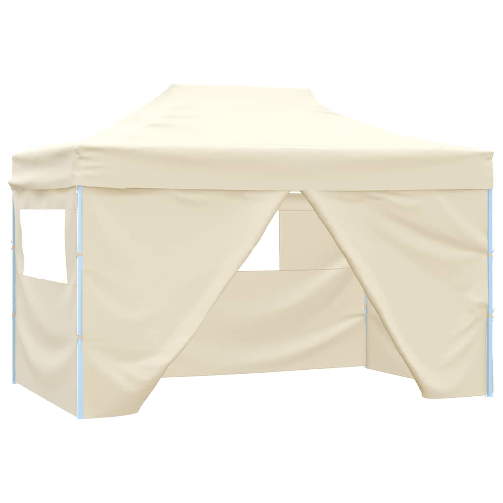 vidaXL Partytent met 4 zijwanden inklapbaar 3x4 m staal blauw