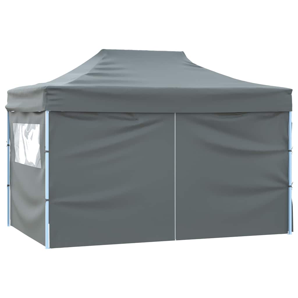 vidaXL Partytent met 4 zijwanden inklapbaar 3x4 m staal blauw