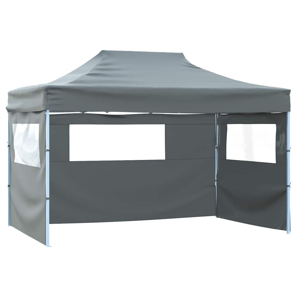 vidaXL Partytent met 4 zijwanden inklapbaar 3x4 m staal blauw
