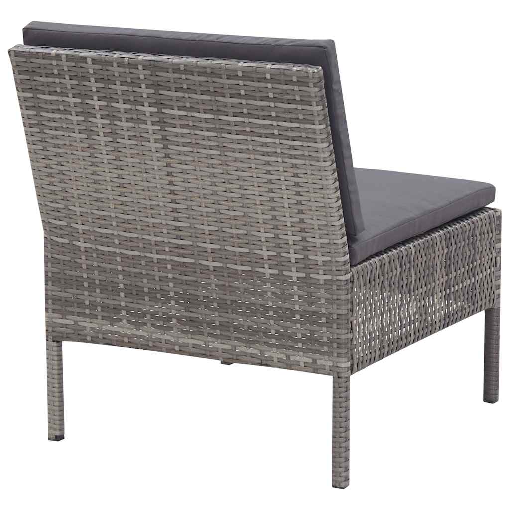 vidaXL 6-delige Loungeset met kussens poly rattan bruin