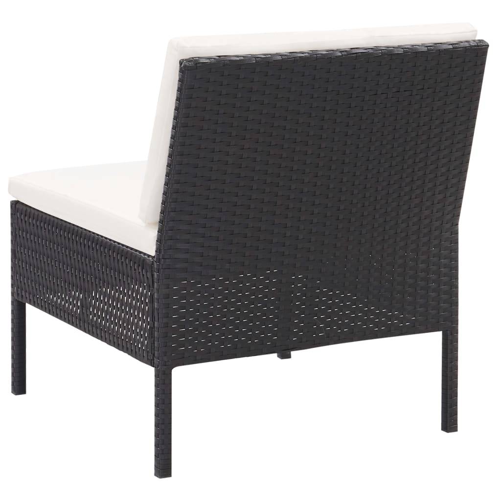 vidaXL 5-piece Lounge Set with Cushions Poly Rattan Brown