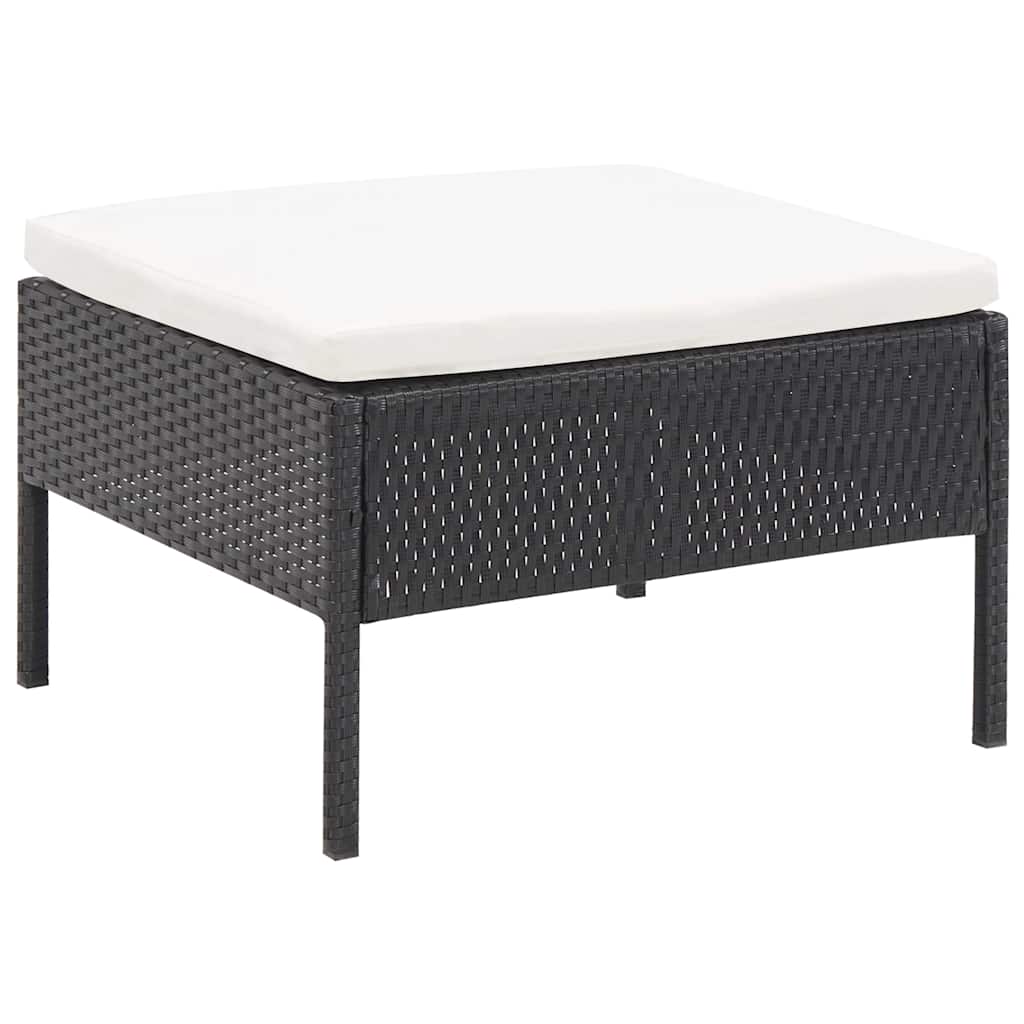 vidaXL 5-piece Lounge Set with Cushions Poly Rattan Brown