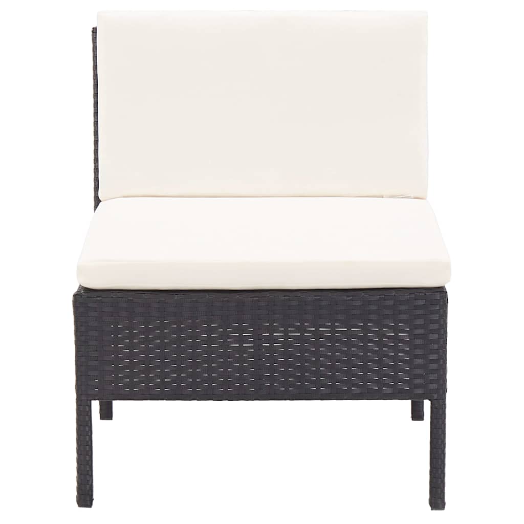 vidaXL 8-delige Loungeset met kussens poly rattan zwart