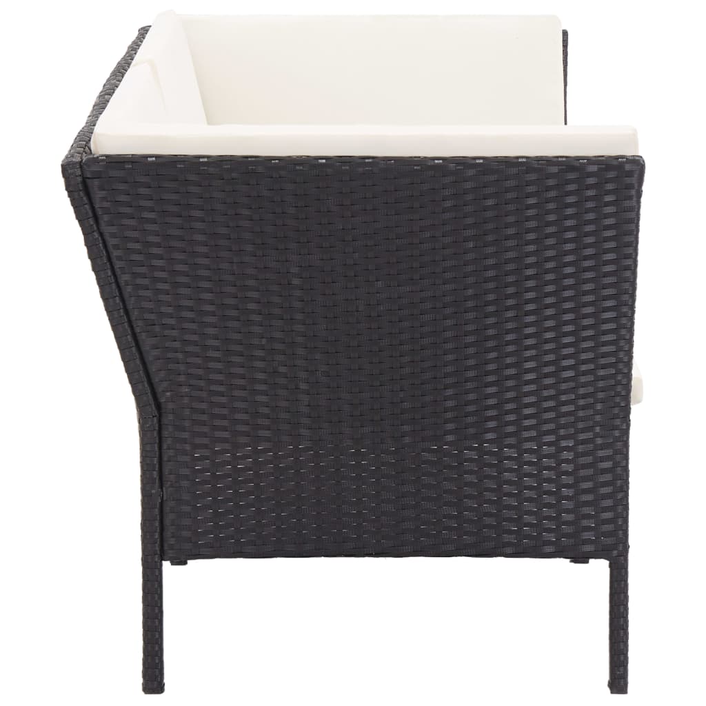 vidaXL 8-delige Loungeset met kussens poly rattan zwart