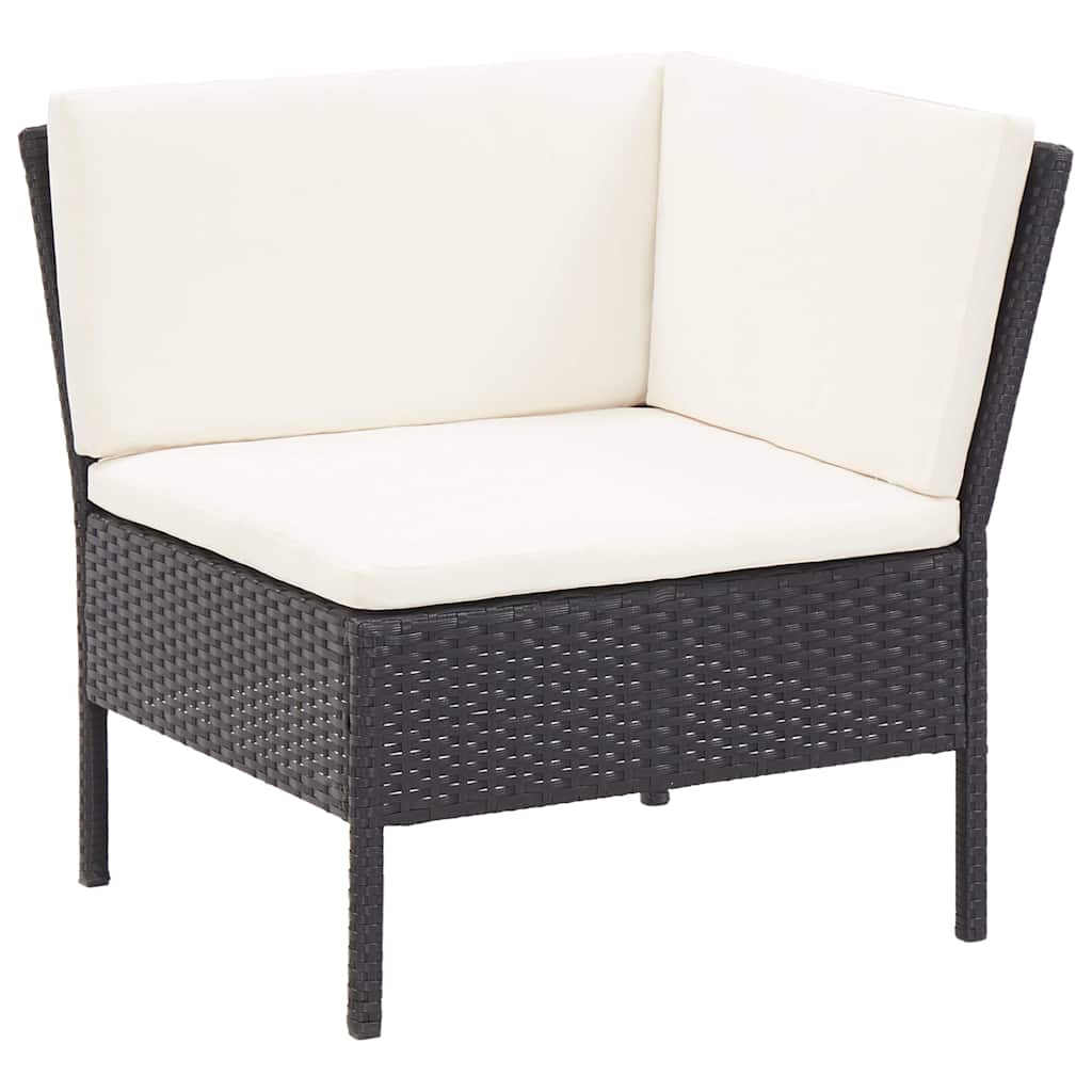 vidaXL 8-delige Loungeset met kussens poly rattan zwart