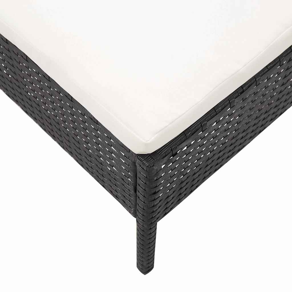vidaXL 3-delige Loungeset met kussens poly rattan bruin