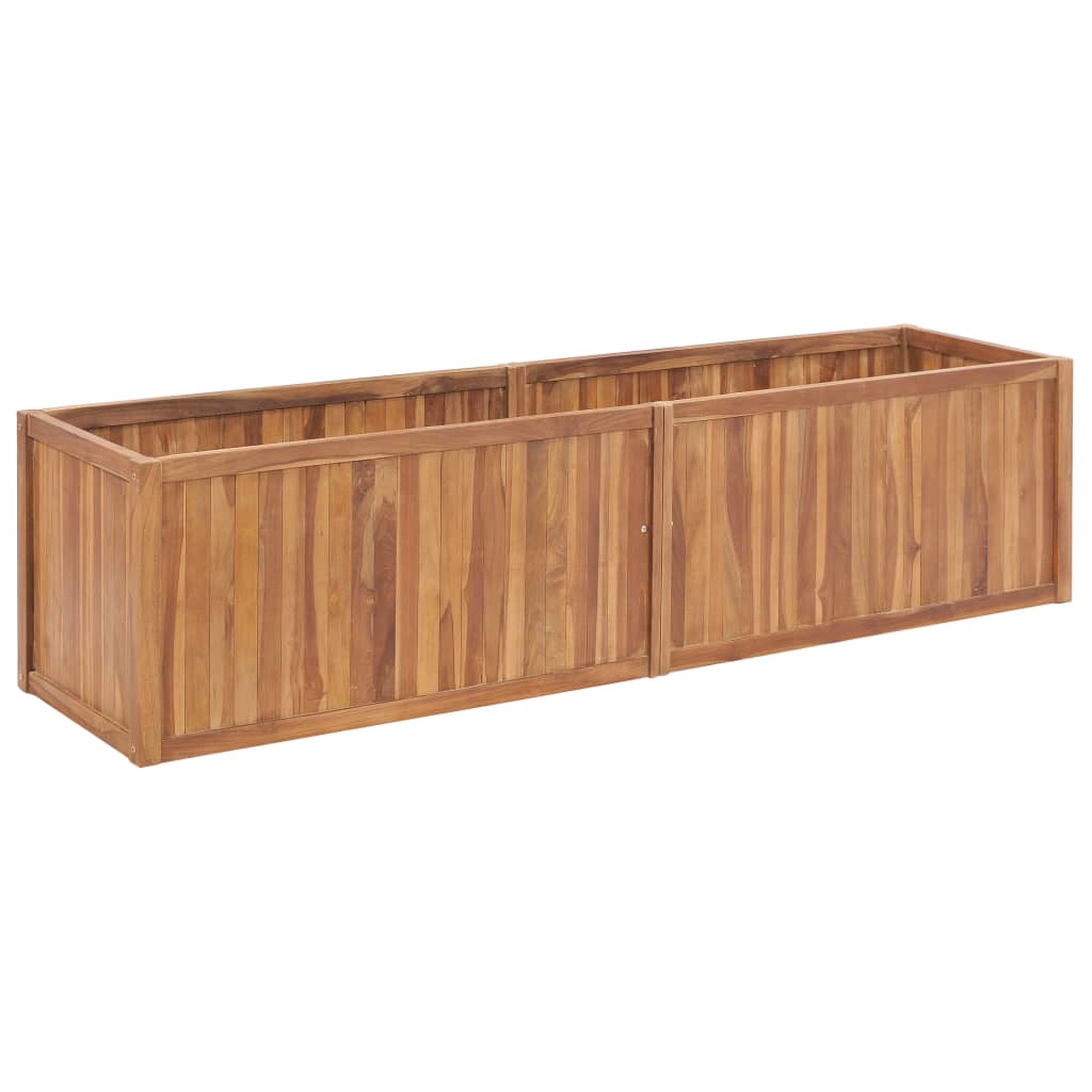 vidaXL Plantenbak verhoogd 150x30x25 cm massief teakhout