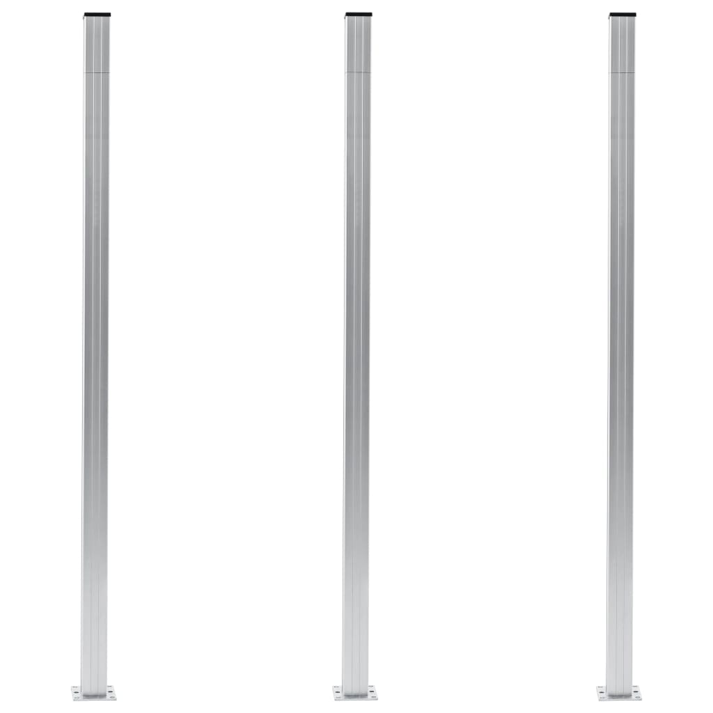 vidaXL Fence Posts 2 pcs 185 cm aluminium dark grey