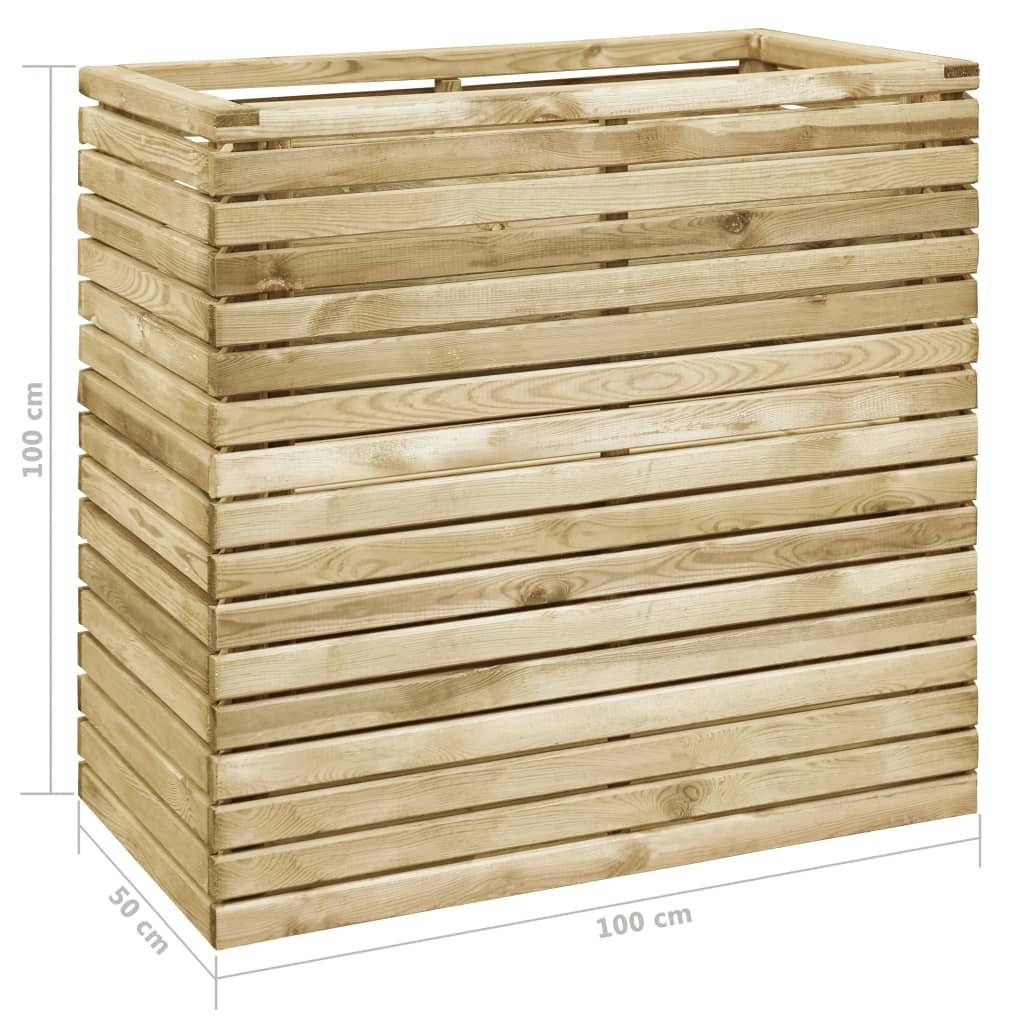 vidaXL Raised Planter 100x50x50 cm Impregnated Pinewood
