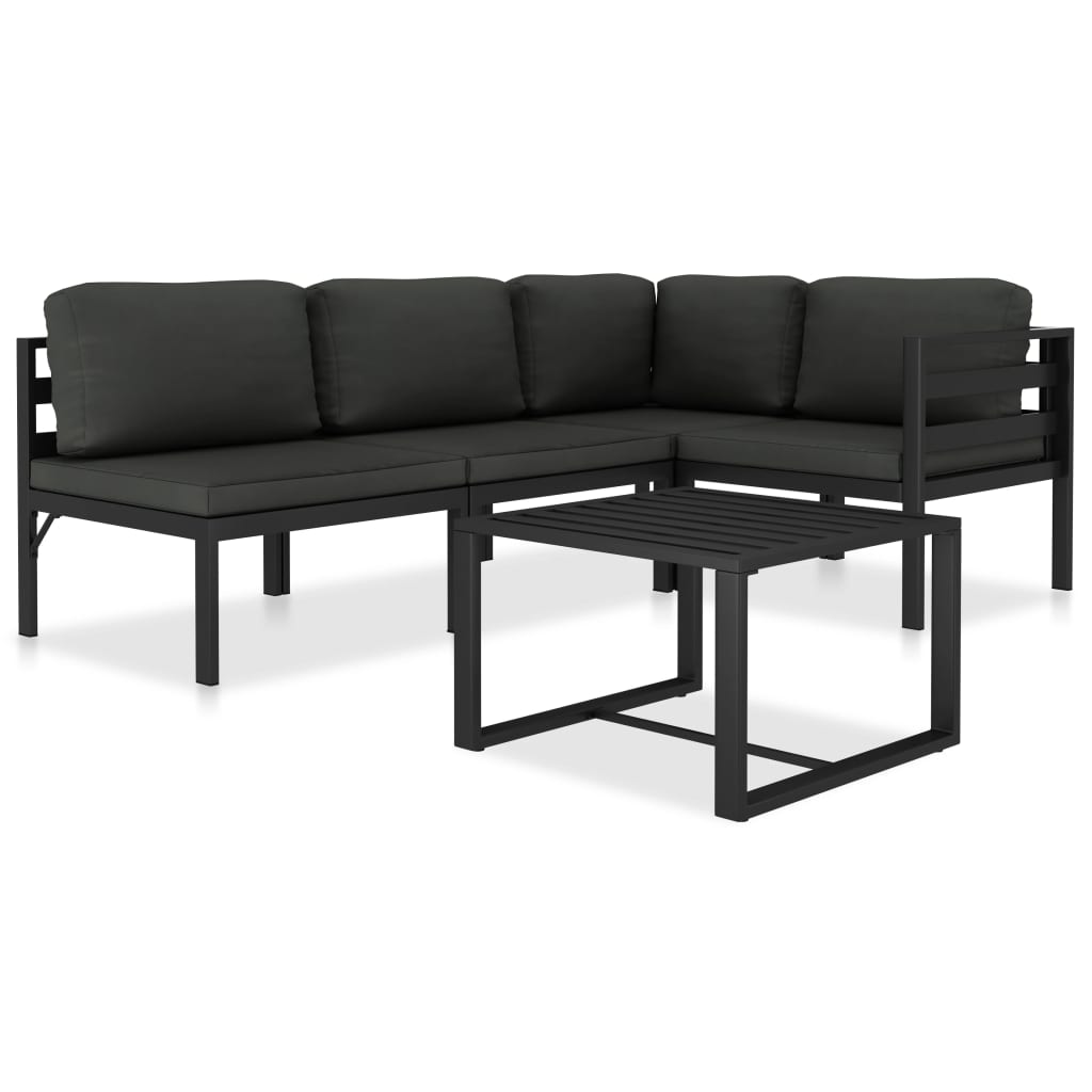 vidaXL 6-delige Loungeset met kussens aluminium antraciet