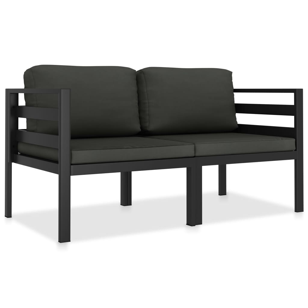 vidaXL 4-delige Loungeset met kussens aluminium antracietkleurig