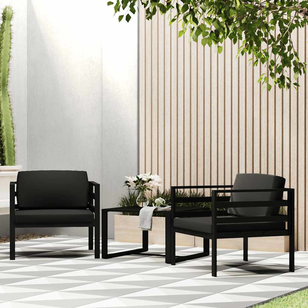 vidaXL Sectional Corner Sofa 1 pc with Cushions Aluminum Anthracite