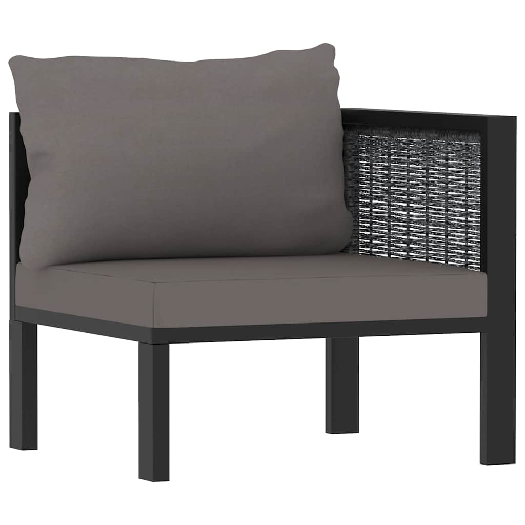 vidaXL Hoekbank sectioneel met rechterarmleuning poly rattan antraciet