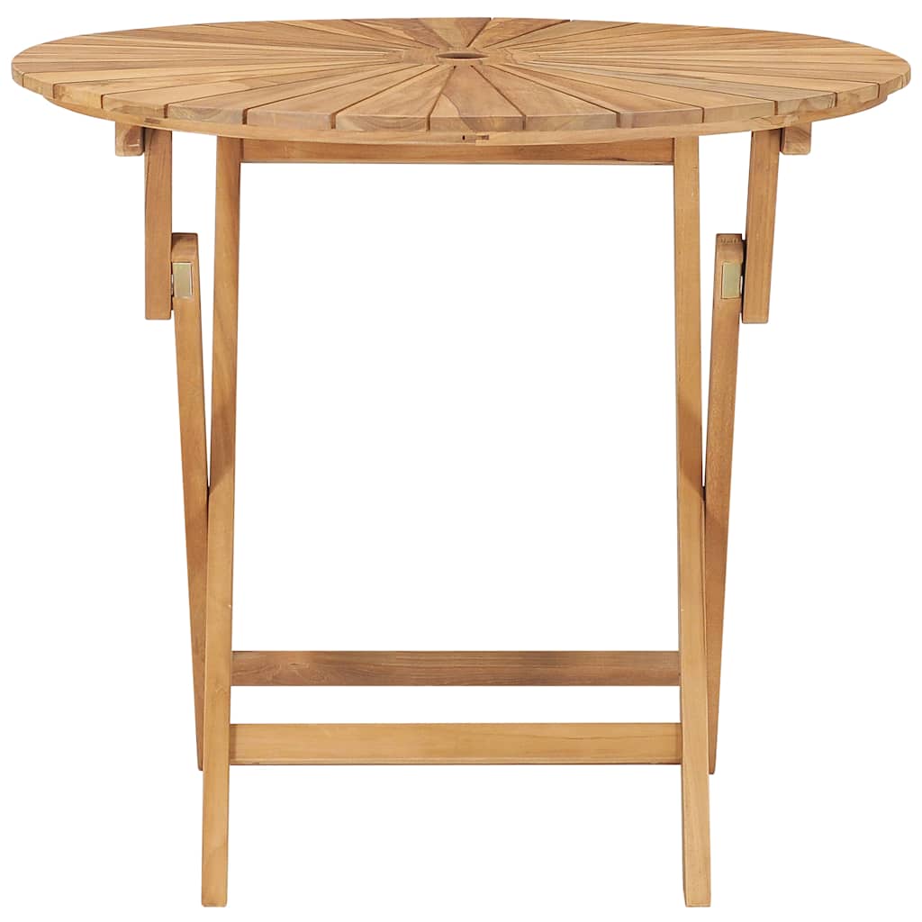 vidaXL Folding Garden Table Ø 120 cm Solid Teak Wood