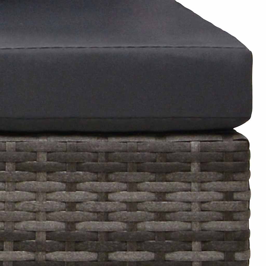 vidaXL 2-delige Loungeset met kussens poly rattan grijs