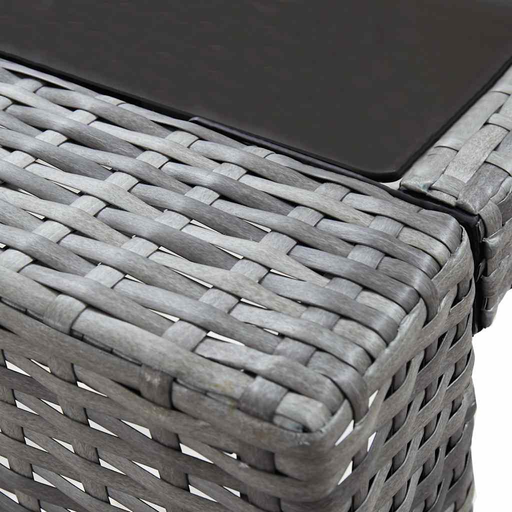 vidaXL 7-delige Tuinbarset met kussens poly rattan bruin