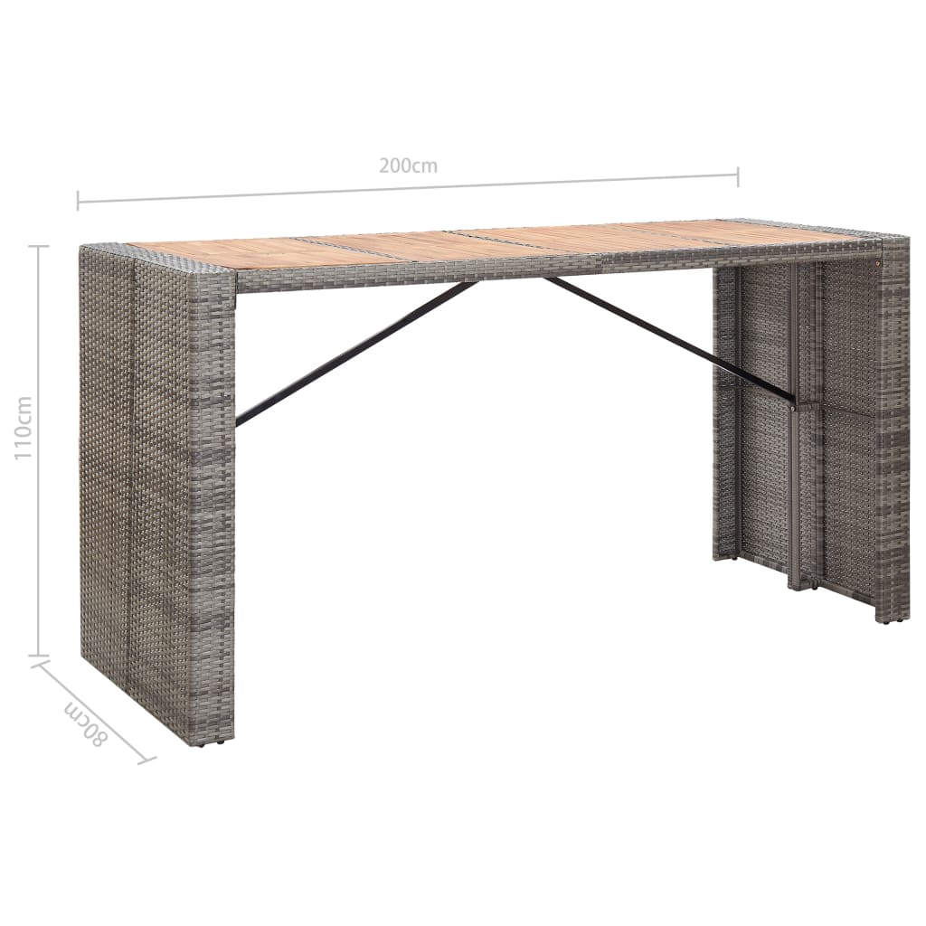 vidaXL 5-piece Garden Bar Set Polyrattan and Acacia Wood Black