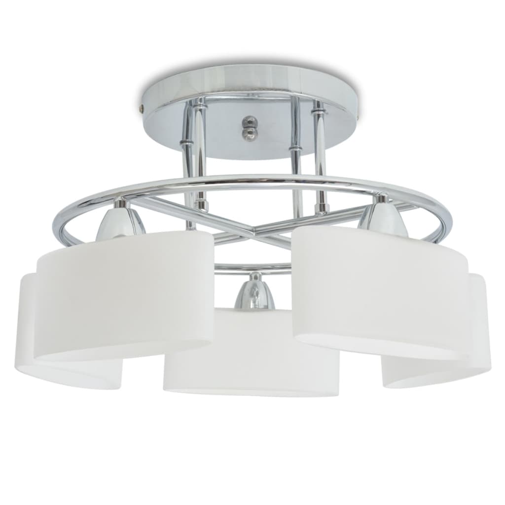 vidaXL Plafondlamp met ellips glazen kapjes (4 x E14)